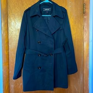 Navy blue Lands’ End trench coat/rain coat